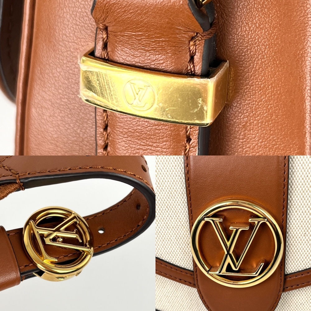 SOLD LOUIS VUITTON LV Post 9 Soft MM Brown Tan Canvas Crossbody Shoulder Bag - Picture 8 of 14